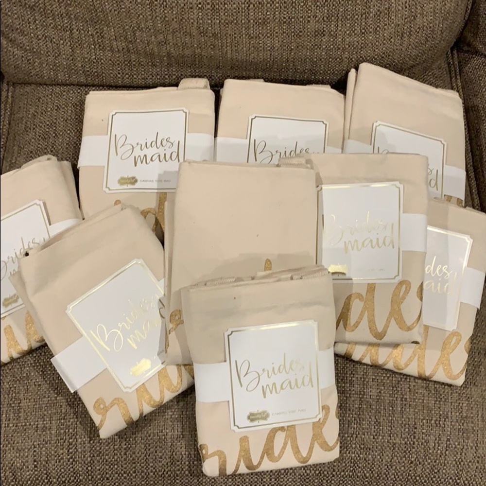 Lot of 9 Brand New Bridesmaid Mud Pie  bags